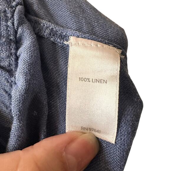 J.Jill Pure Jill 100% Linen Blue Crop Casual Pants Sz 2X Classic Boho Lagenlook - Picture 8 of 9